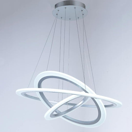 3-Ring Modern Mid Century LED Chandelier