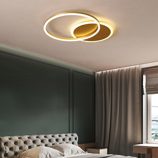 2 Circles Dimmable LED Modern Flush Mount Ceiling Light Fixture