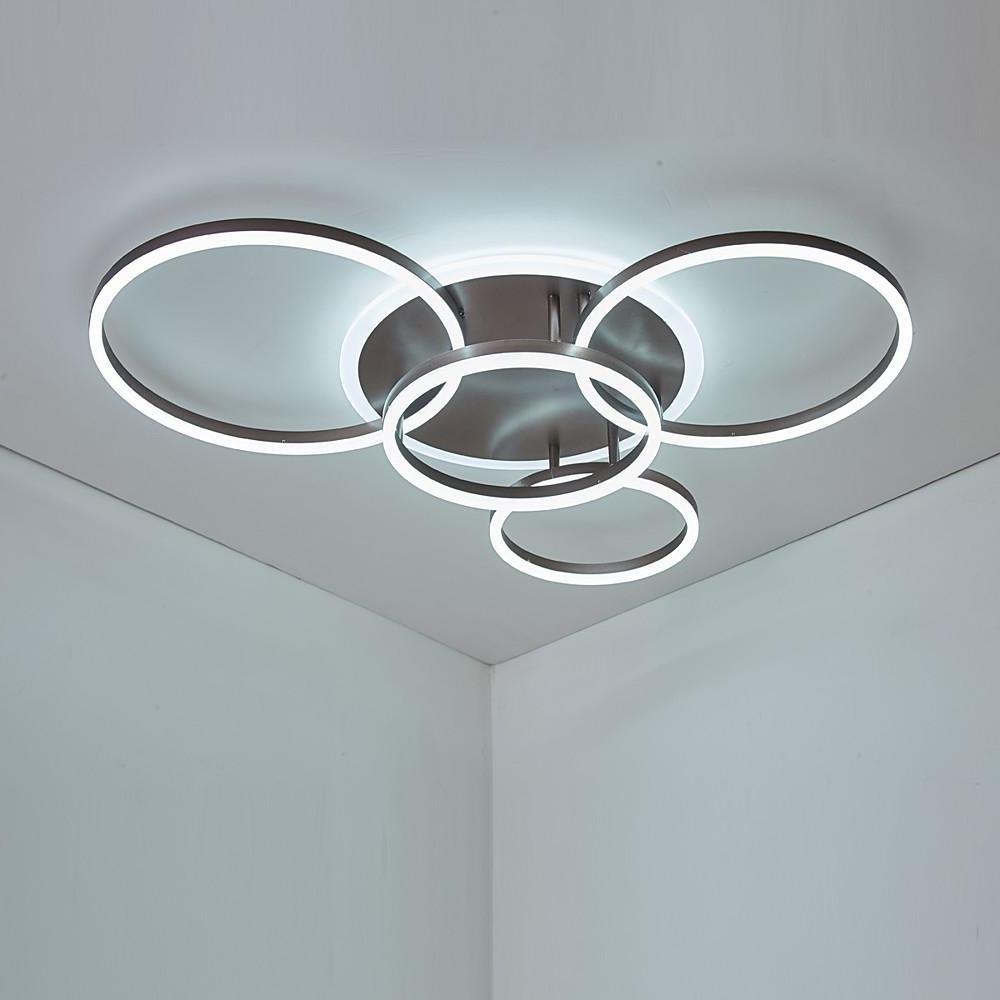 4 Circle Dimmable LED Modern Flush Mount Ceiling Light Fixtures