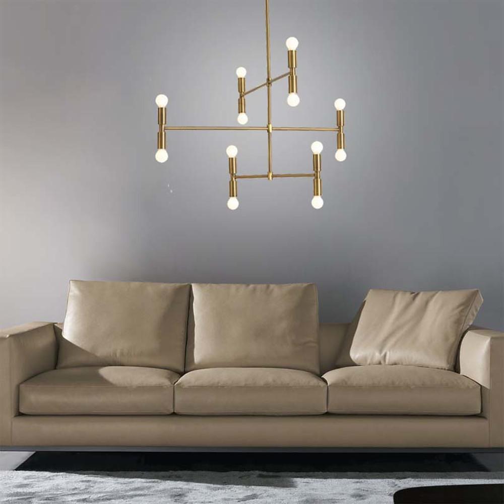 12-Light LED Electroplated Metal Adjustable Modern Pendant Light