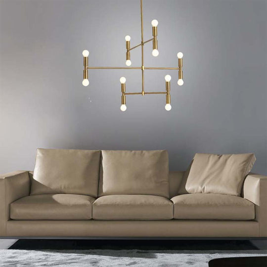 12-Light LED Electroplated Metal Adjustable Modern Pendant Light