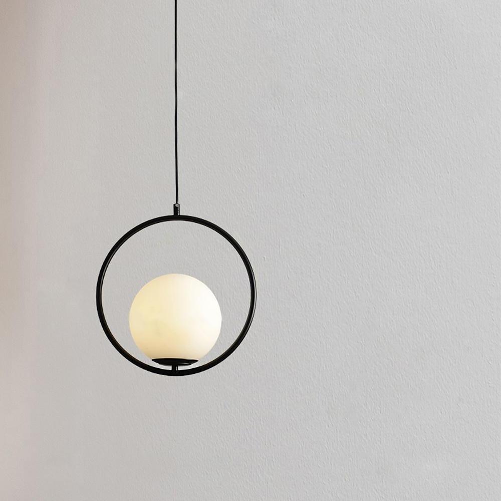 Opal Glass Ball Ring Pendant Light