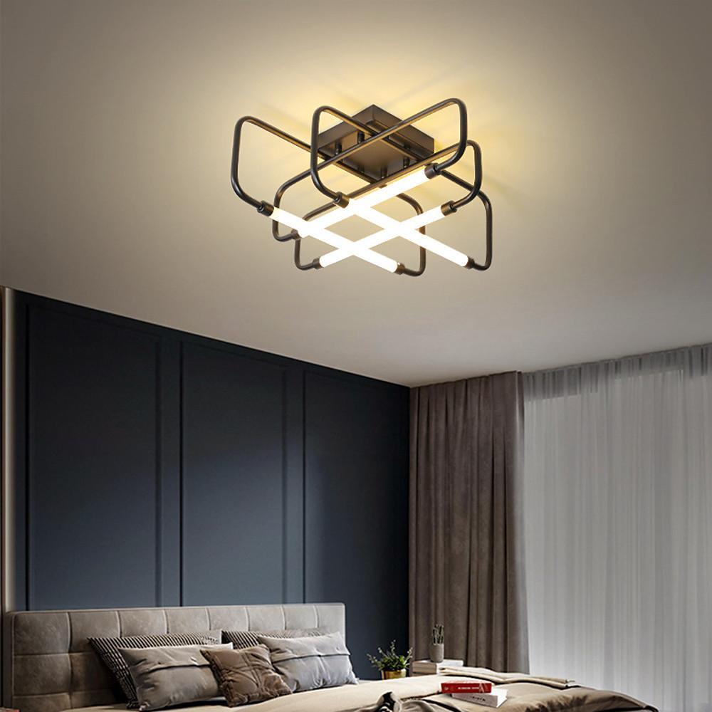 Geometric Lantern Dimmable LED Modern Ceiling Light Flush Mount Lighting