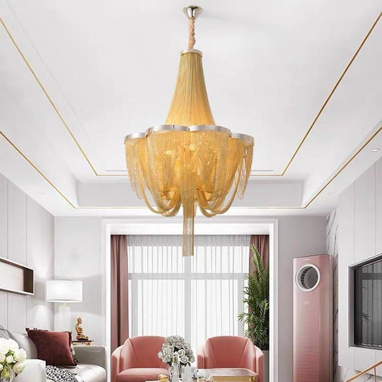 Silver 6-Light Electroplated Metal Modern Chandelier – Kitchen & Dining
