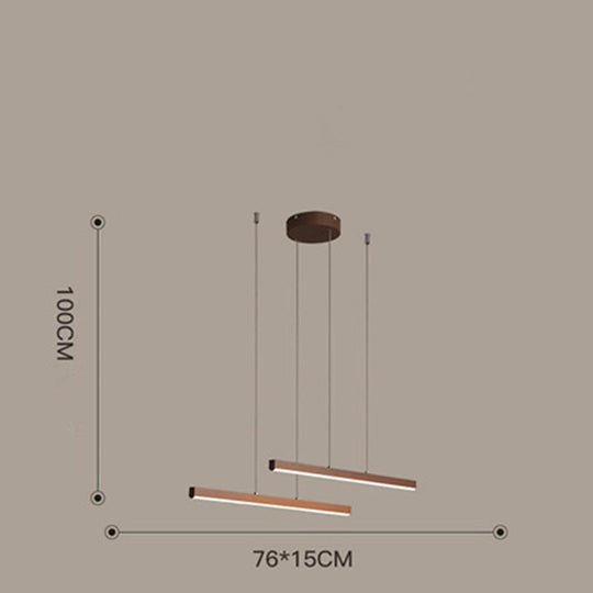 Modern Farmhouse Linear Metal LED Chandelier for Dining Room and Living Room