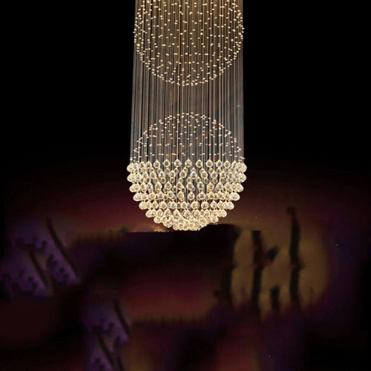 Double Sphere Metal Crystal Rustic Contemporary Chandelier