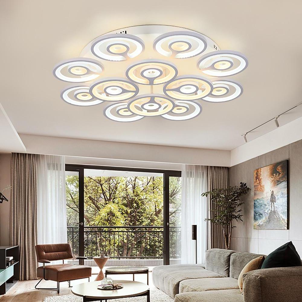 Round Flower Shaped LED Modern Flush Mount Ceiling Light