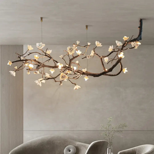 Nordic Ceramic & Copper Branch Chandelier – Modern Luxury Lighting
