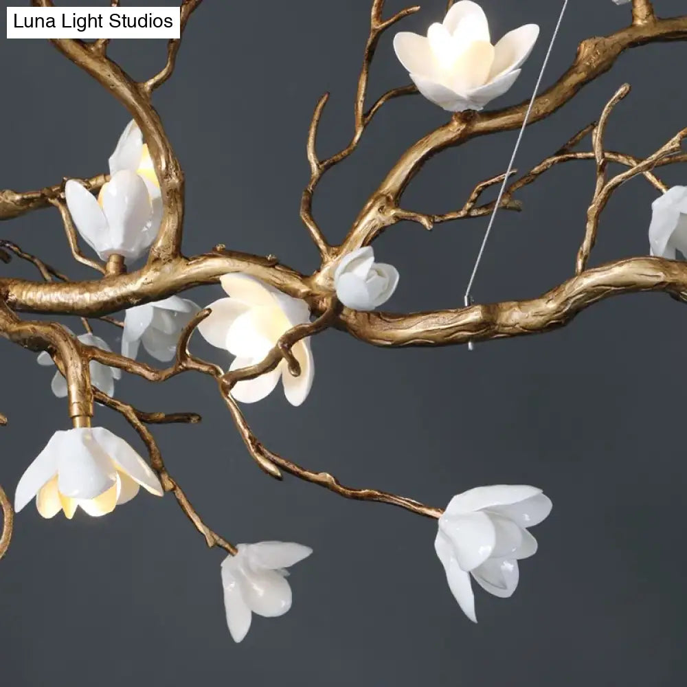 Nordic Ceramic & Copper Branch Chandelier – Modern Luxury Lighting