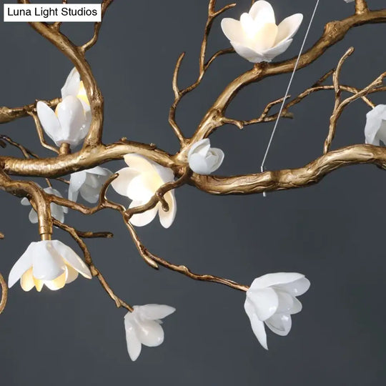 Nordic Ceramic & Copper Branch Chandelier – Modern Luxury Lighting