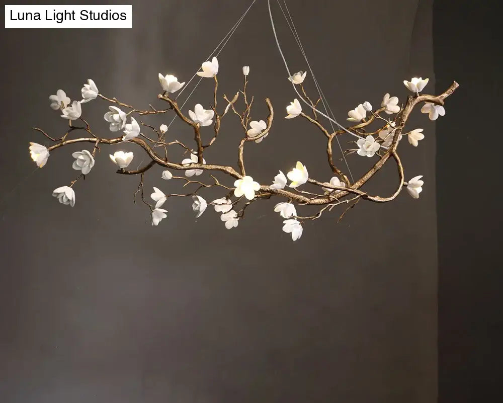 Nordic Ceramic & Copper Branch Chandelier – Modern Luxury Lighting