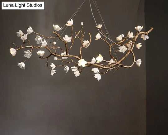 Nordic Ceramic & Copper Branch Chandelier – Modern Luxury Lighting
