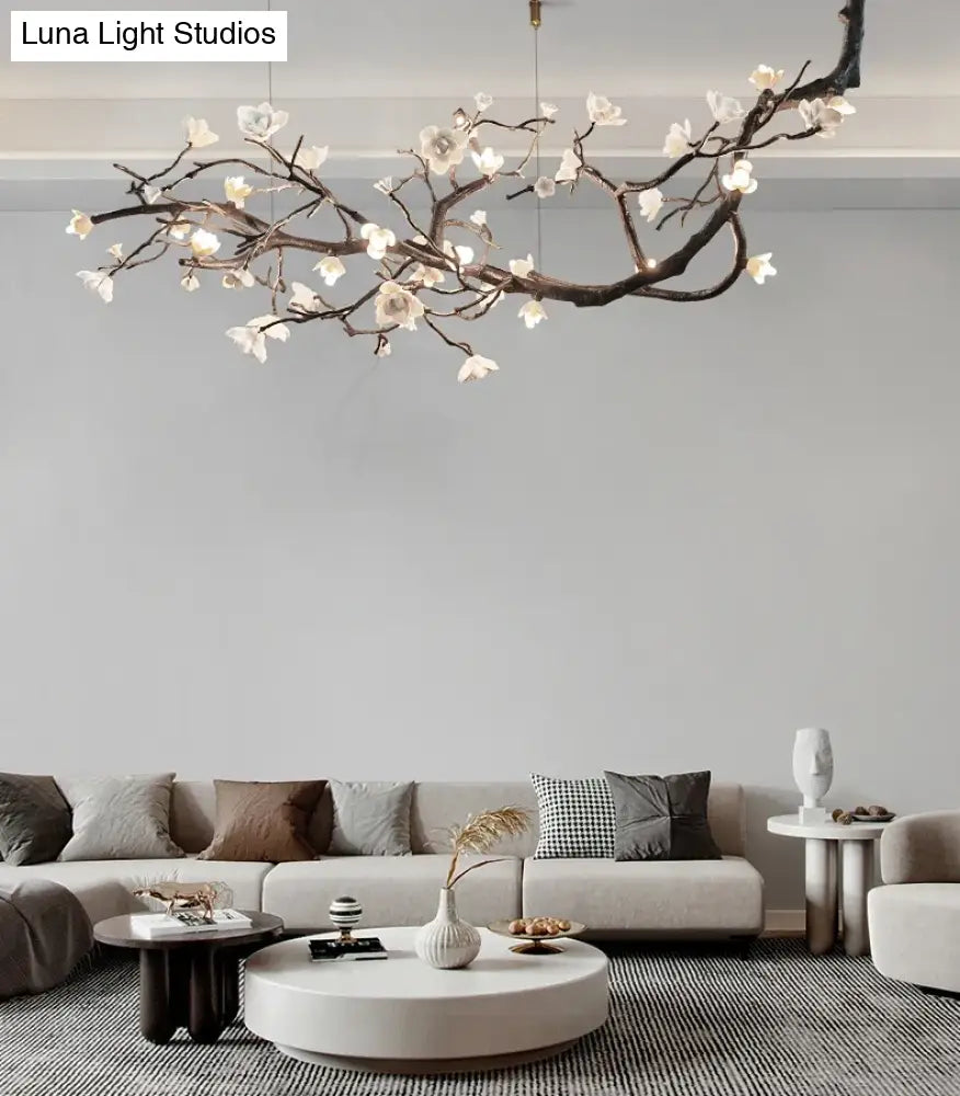 Nordic Ceramic & Copper Branch Chandelier – Modern Luxury Lighting