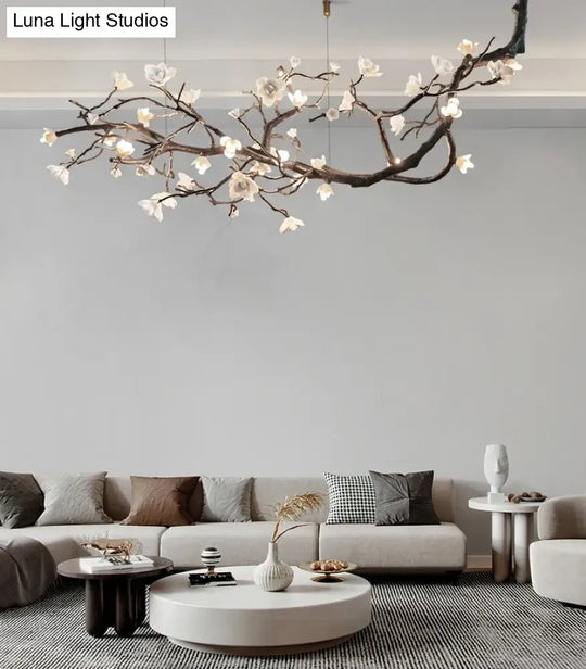 Nordic Ceramic & Copper Branch Chandelier – Modern Luxury Lighting