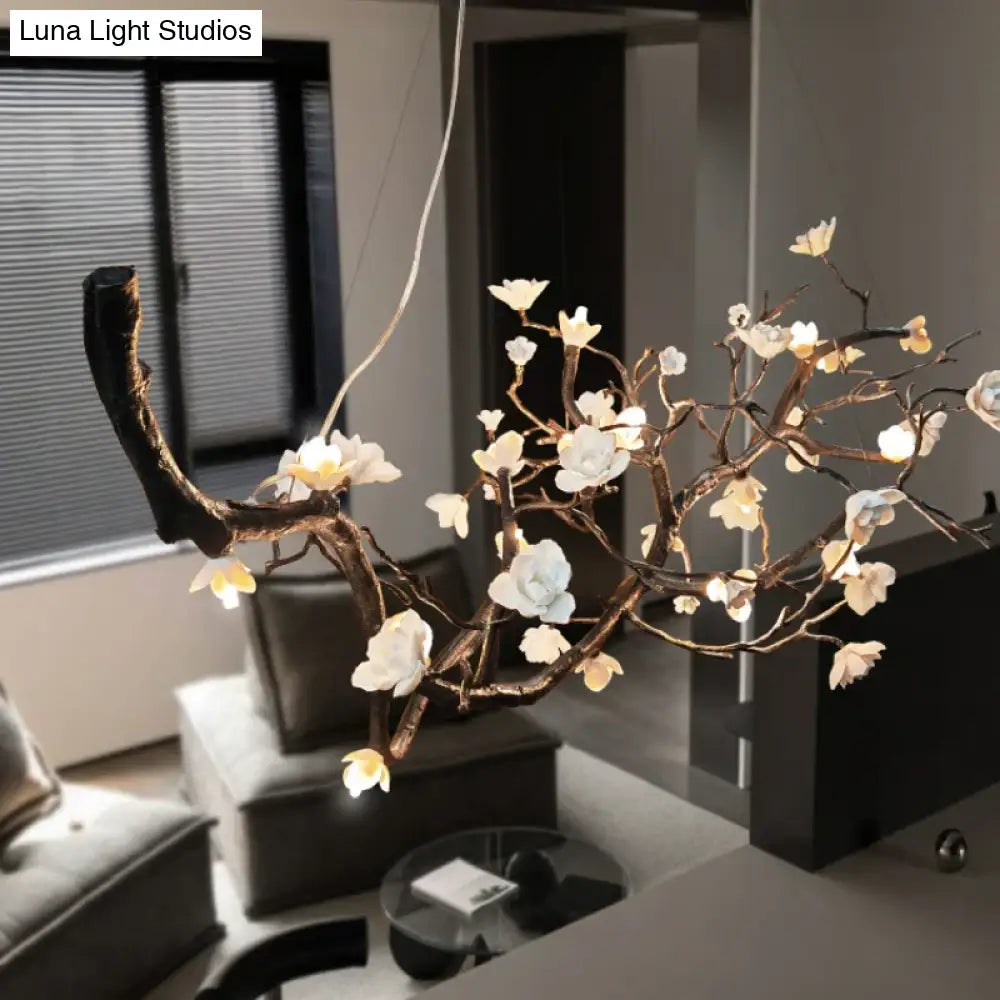 Nordic Ceramic & Copper Branch Chandelier – Modern Luxury Lighting