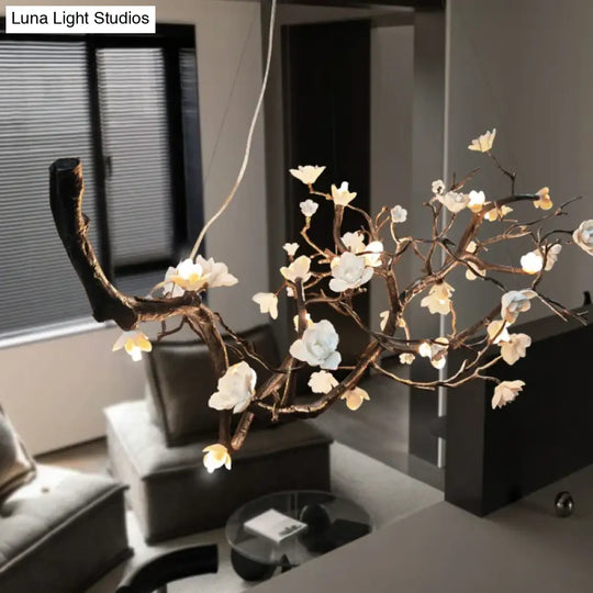 Nordic Ceramic & Copper Branch Chandelier – Modern Luxury Lighting