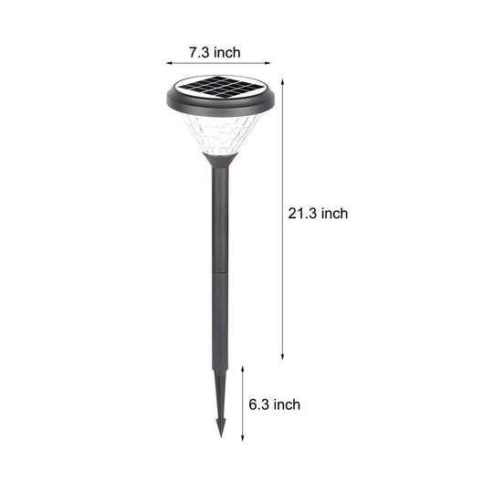 Elegant Black Solar LED Pathway Lights with Water Ripple Design – 27.6"
