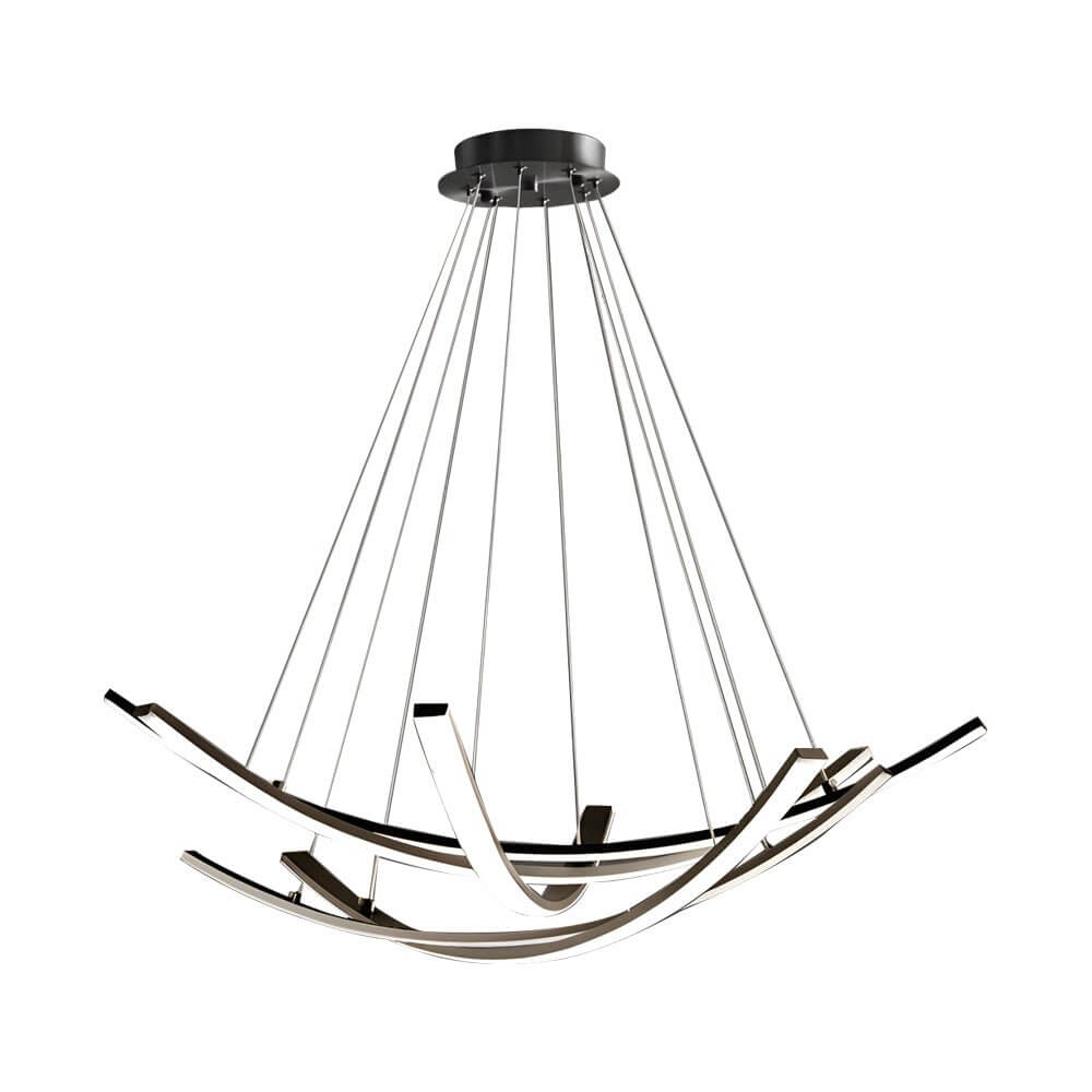 Curved Copper Strip Full-Spectrum LED Pendant Light