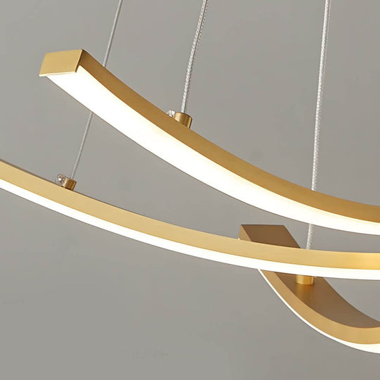 Curved Copper Strip Full-Spectrum LED Pendant Light