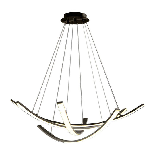 Curved Copper Strip Full-Spectrum LED Pendant Light
