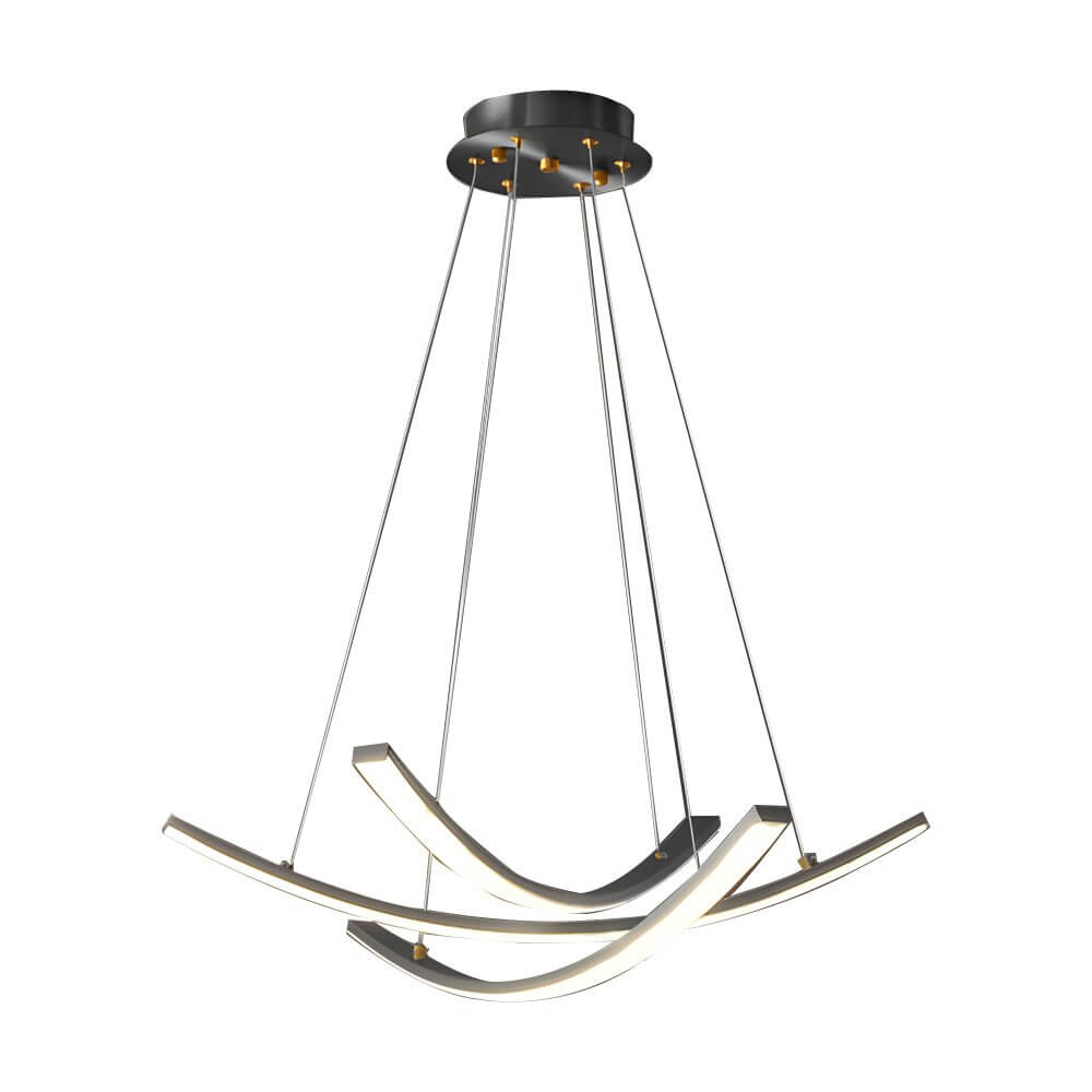 Curved Copper Strip Full-Spectrum LED Pendant Light