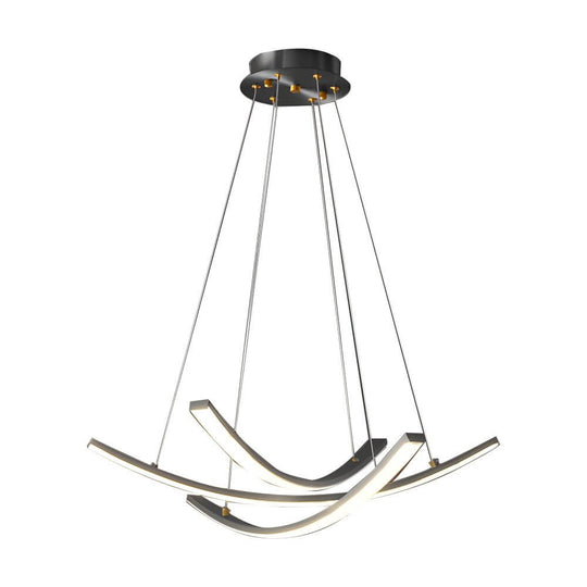 Curved Copper Strip Full-Spectrum LED Pendant Light
