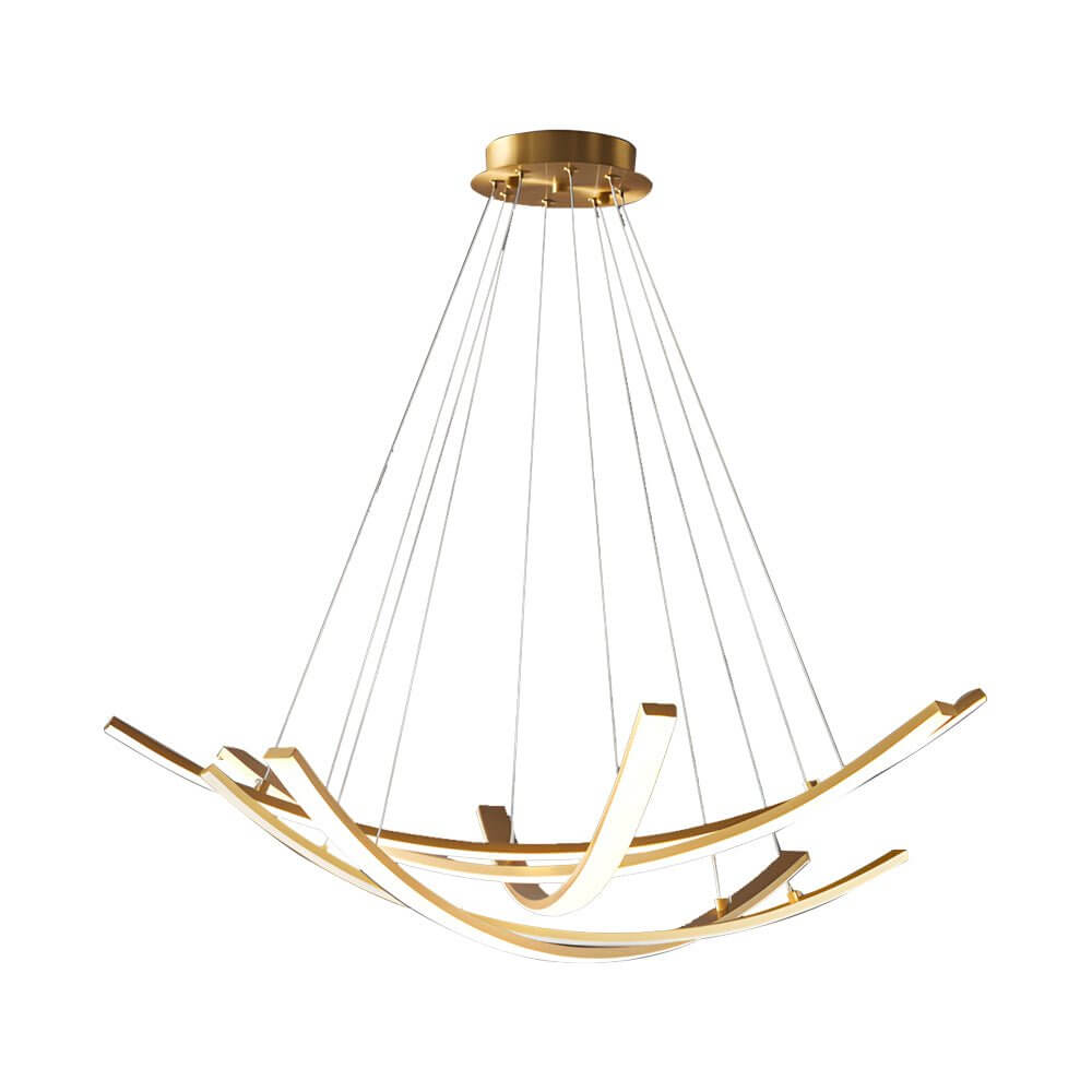 Curved Copper Strip Full-Spectrum LED Pendant Light