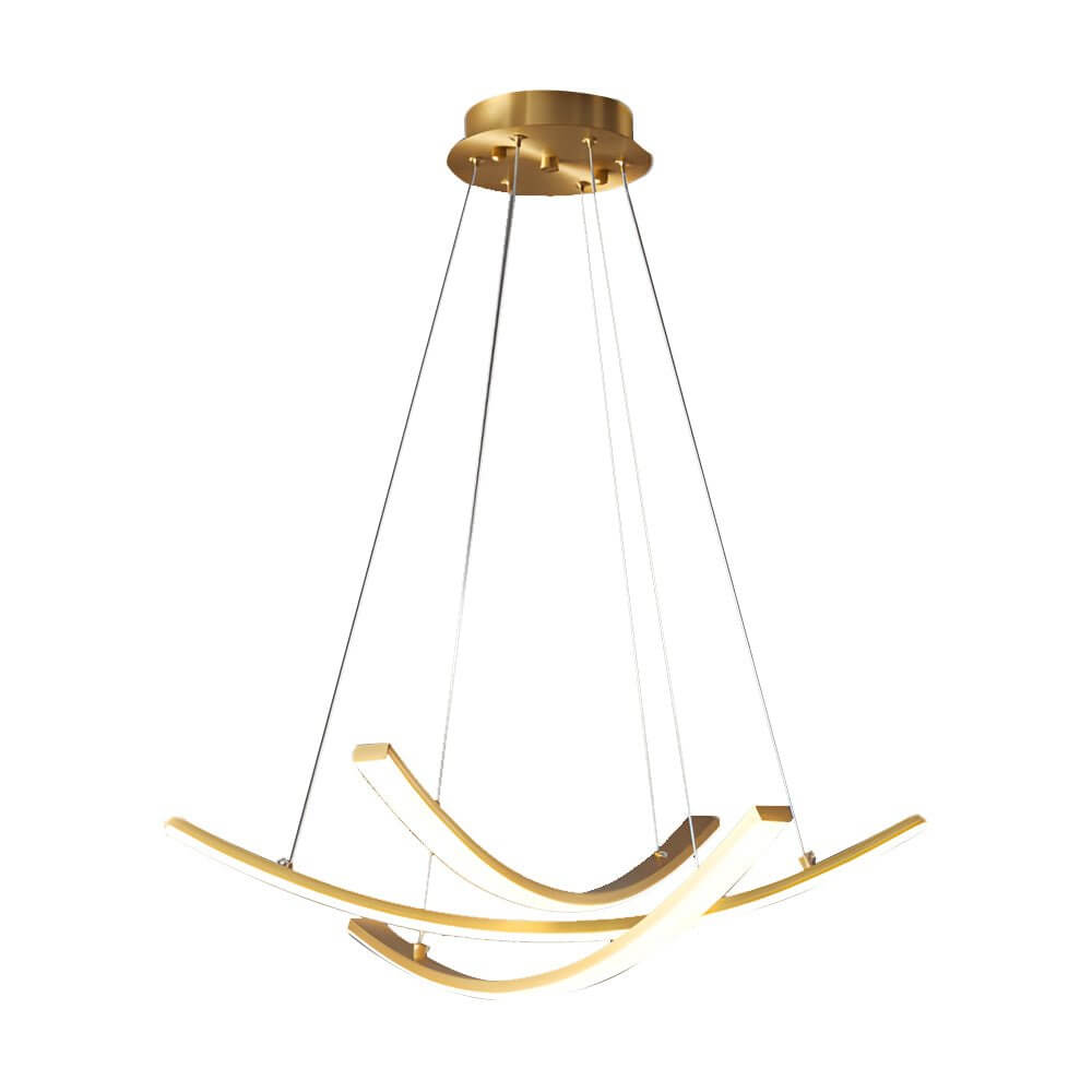 Curved Copper Strip Full-Spectrum LED Pendant Light