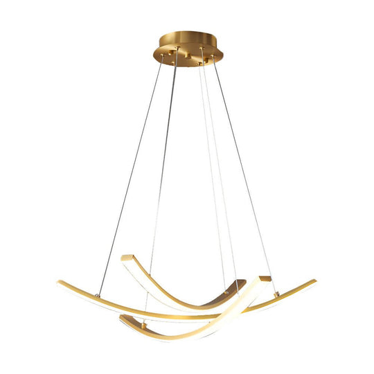 Curved Copper Strip Full-Spectrum LED Pendant Light