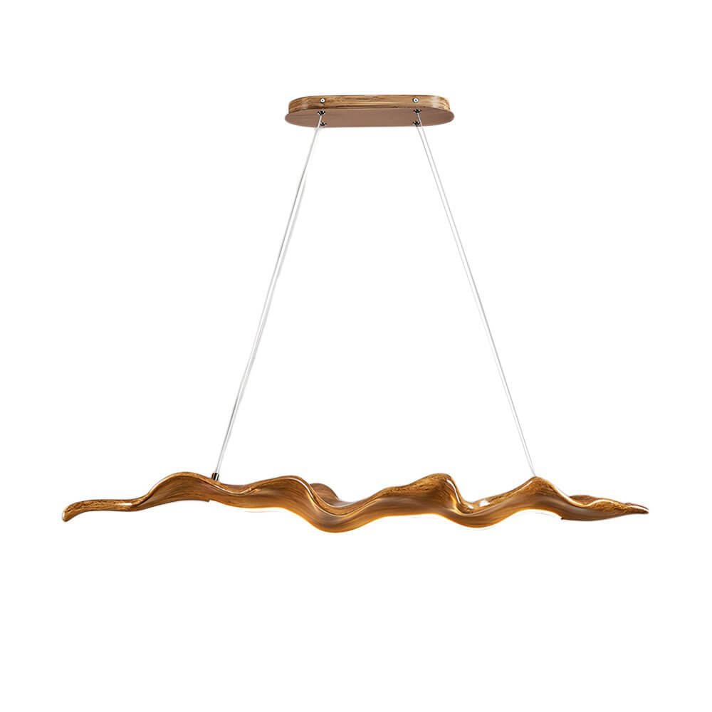 Japanese Retro Wave Wood Grain LED Pendant Light