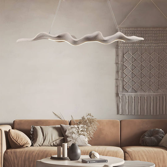 Japanese Retro Wave Wood Grain LED Pendant Light