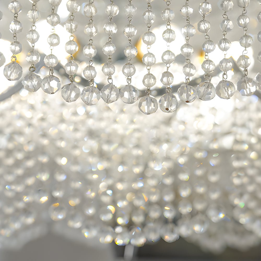 Elegant Pagoda Crystal Chandelier with LED 3-Step Dimming