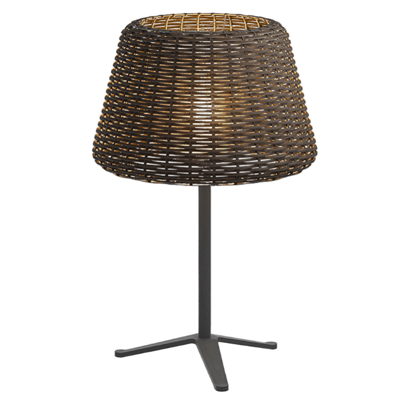 Elegant Rattan Shade LED Outdoor Floor Lamp