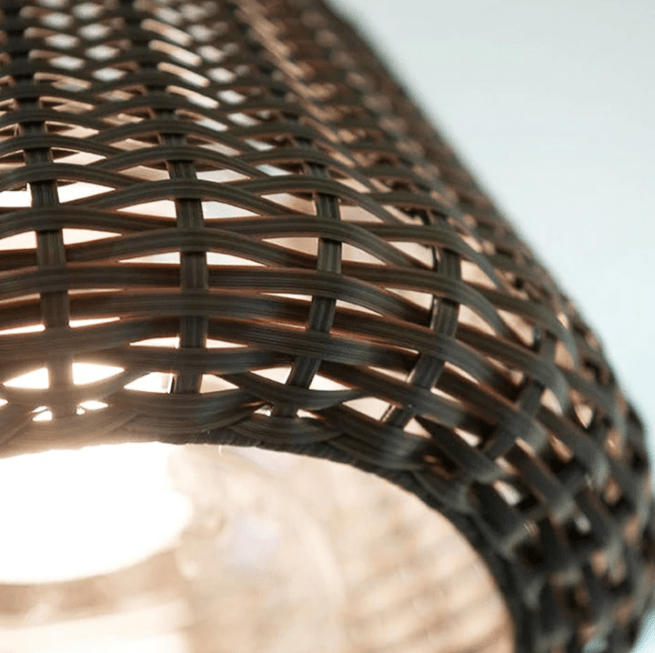 Elegant Rattan Shade LED Outdoor Floor Lamp