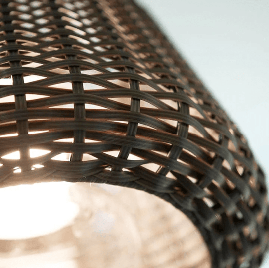 Elegant Rattan Shade LED Outdoor Floor Lamp