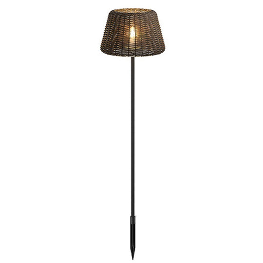 Elegant Rattan Shade LED Outdoor Floor Lamp
