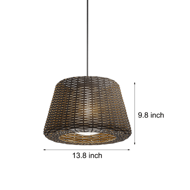 Elegant Rattan Shade LED Outdoor Floor Lamp