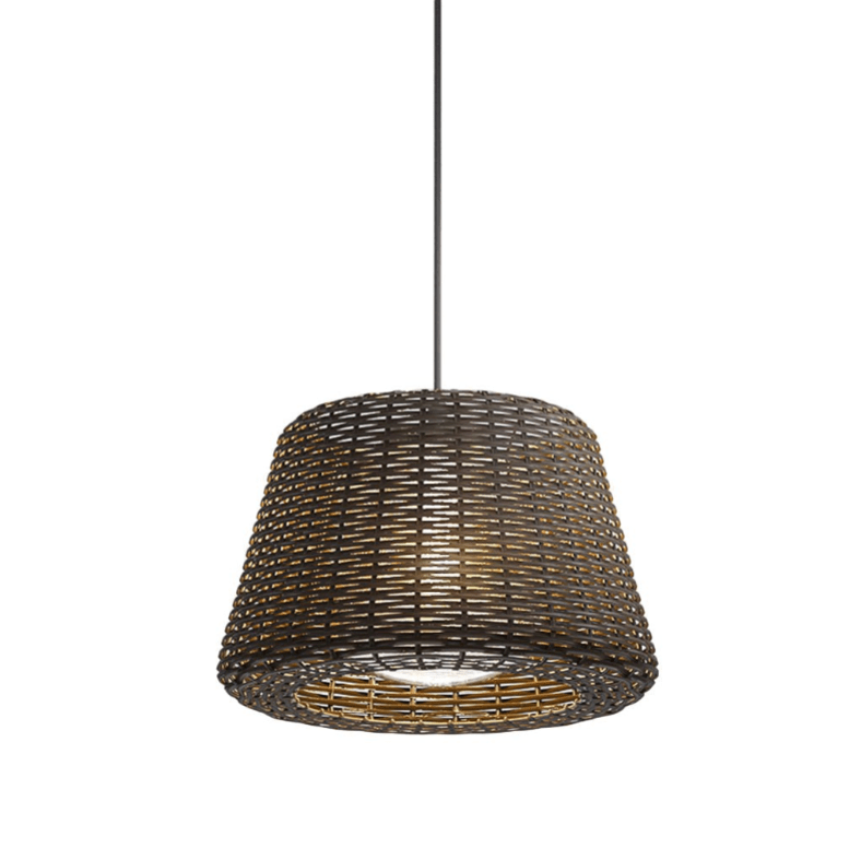 Elegant Rattan Shade LED Outdoor Floor Lamp
