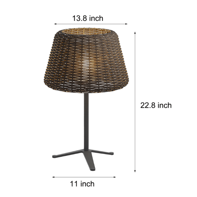 Elegant Rattan Shade LED Outdoor Floor Lamp