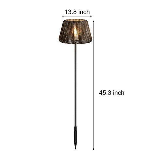 Elegant Rattan Shade LED Outdoor Floor Lamp