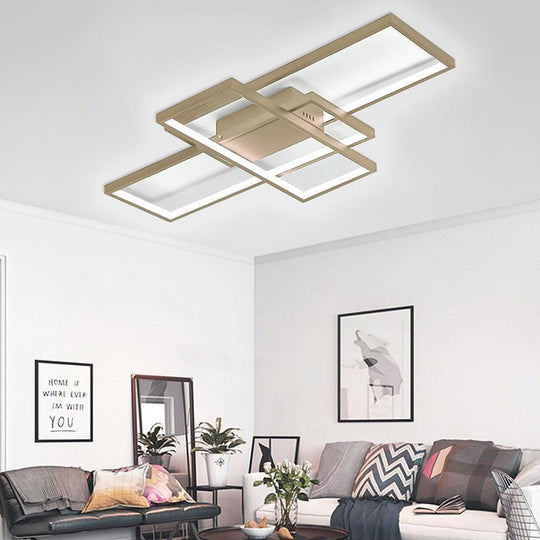 Display of Rectangles Abstract LED Flush Mount Ceiling Light