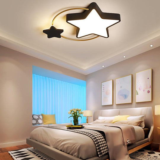 2 Star Shapes Flush Mount LED Ceiling Light for Bedroom
