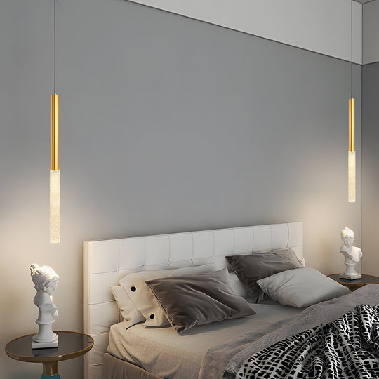 Elongated Cylinder Bubbles Shade 3 Step Dimming Modern Pendant Light