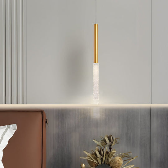 Elongated Cylinder Bubbles Shade 3 Step Dimming Modern Pendant Light