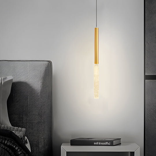 Elongated Cylinder Bubbles Shade 3 Step Dimming Modern Pendant Light