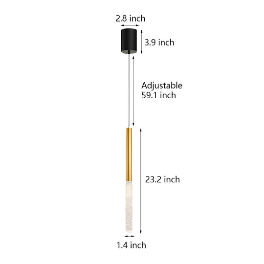 Elongated Cylinder Bubbles Shade 3 Step Dimming Modern Pendant Light