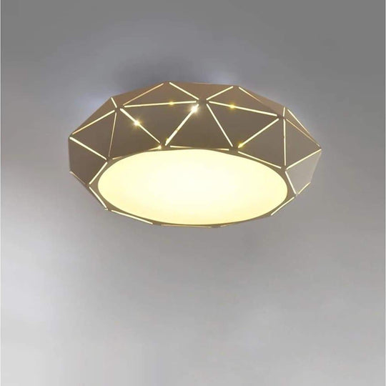 Geometric Drum Shaped LED Modern Flush Mount Ceiling Light