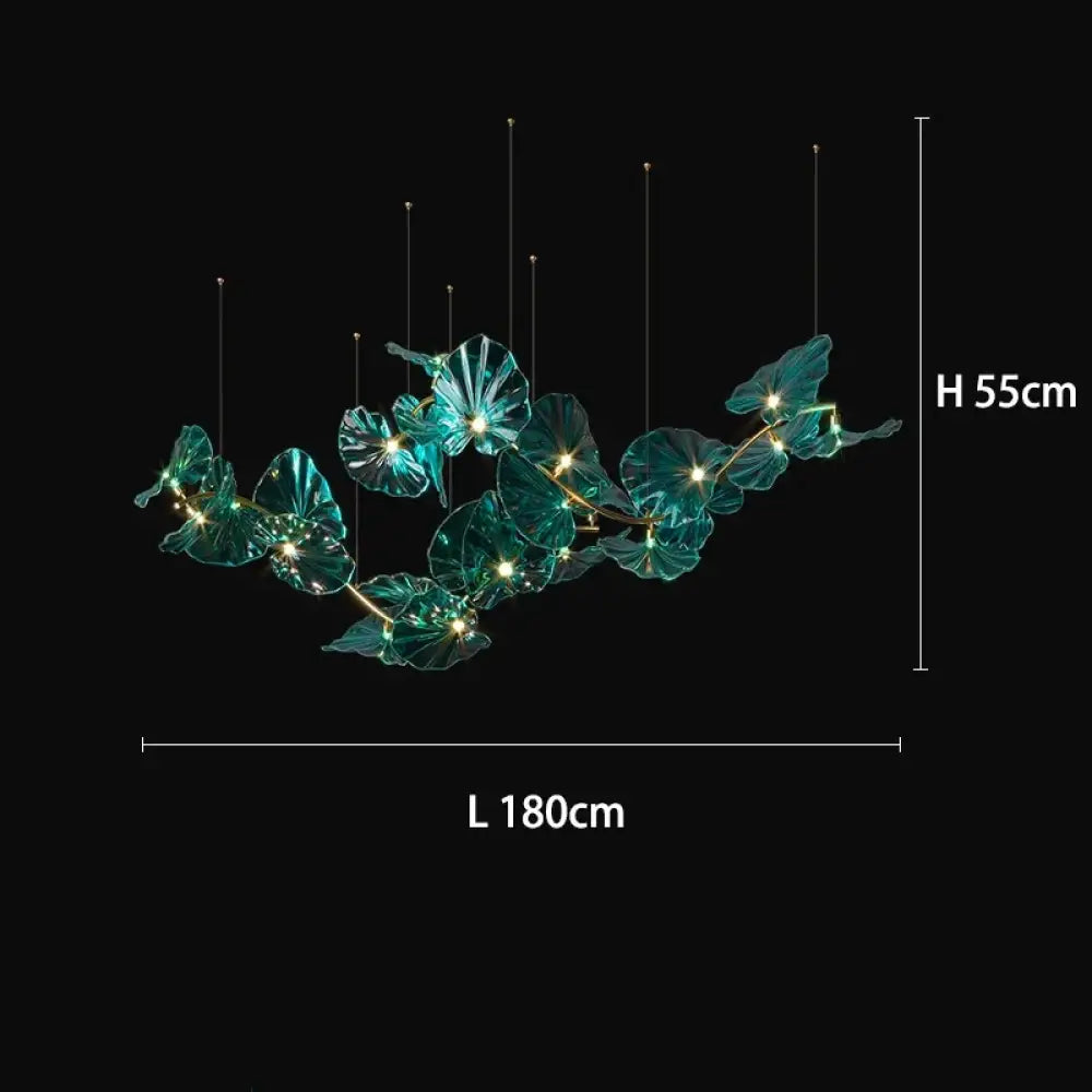 Green Glass Leaf Chandelier – Artistic Luxury Pendant