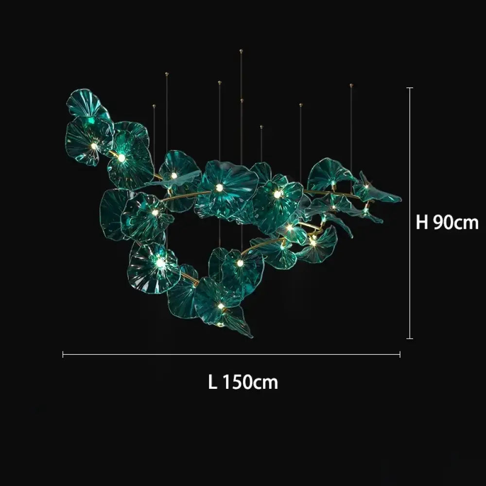 Green Glass Leaf Chandelier – Artistic Luxury Pendant