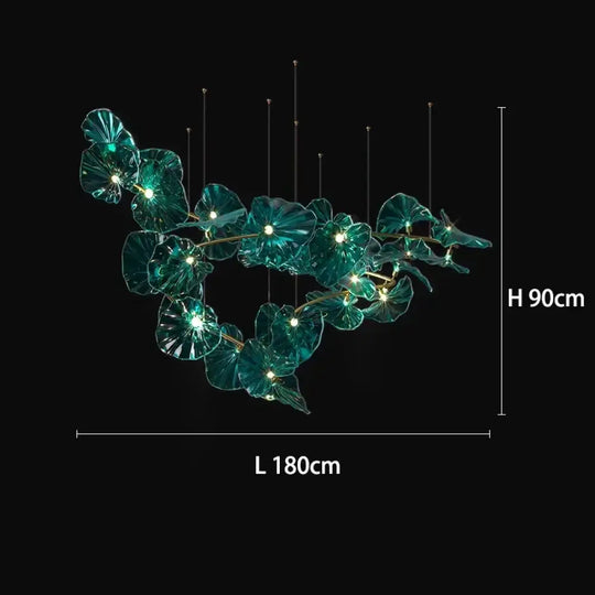 Green Glass Leaf Chandelier – Artistic Luxury Pendant